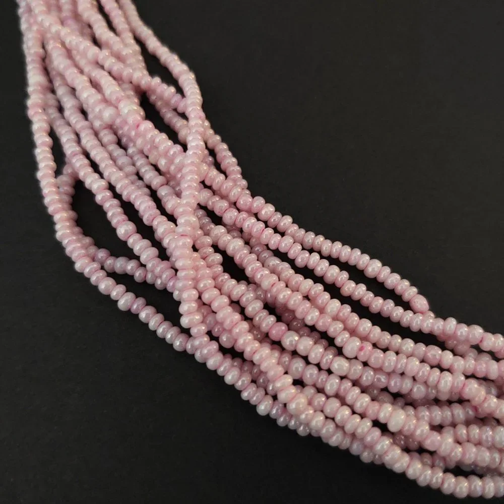 Ballet pink multi strand seed bead necklace